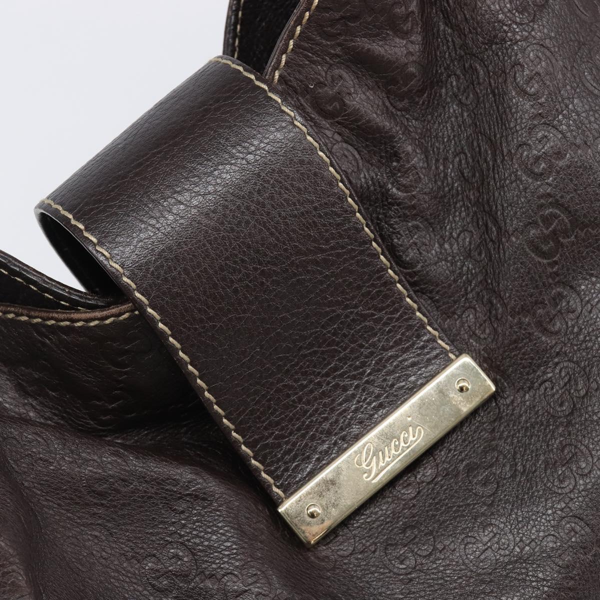 GUCCI GG Canvas Guccissima Shoulder Bag Leather Brown Gold 211933 Auth 204140V