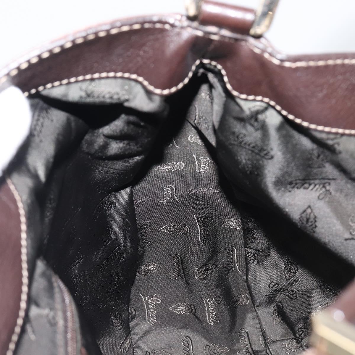 GUCCI GG Canvas Guccissima Shoulder Bag Leather Brown Gold 211933 Auth 204140V