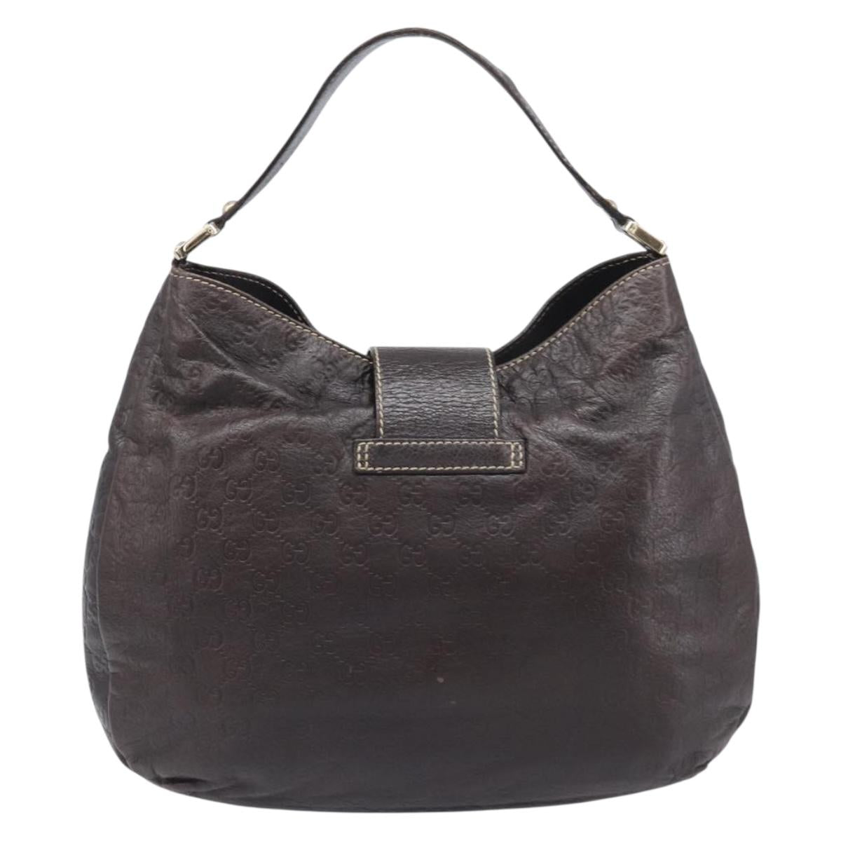 GUCCI GG Canvas Guccissima Shoulder Bag Leather Brown Gold 211933 Auth 204140V