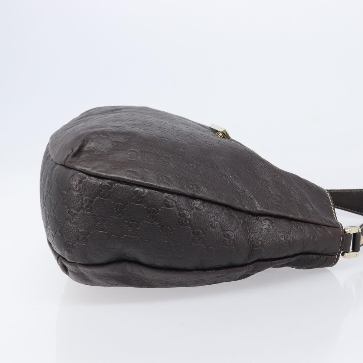 GUCCI GG Canvas Guccissima Shoulder Bag Leather Brown Gold 211933 Auth 204140V