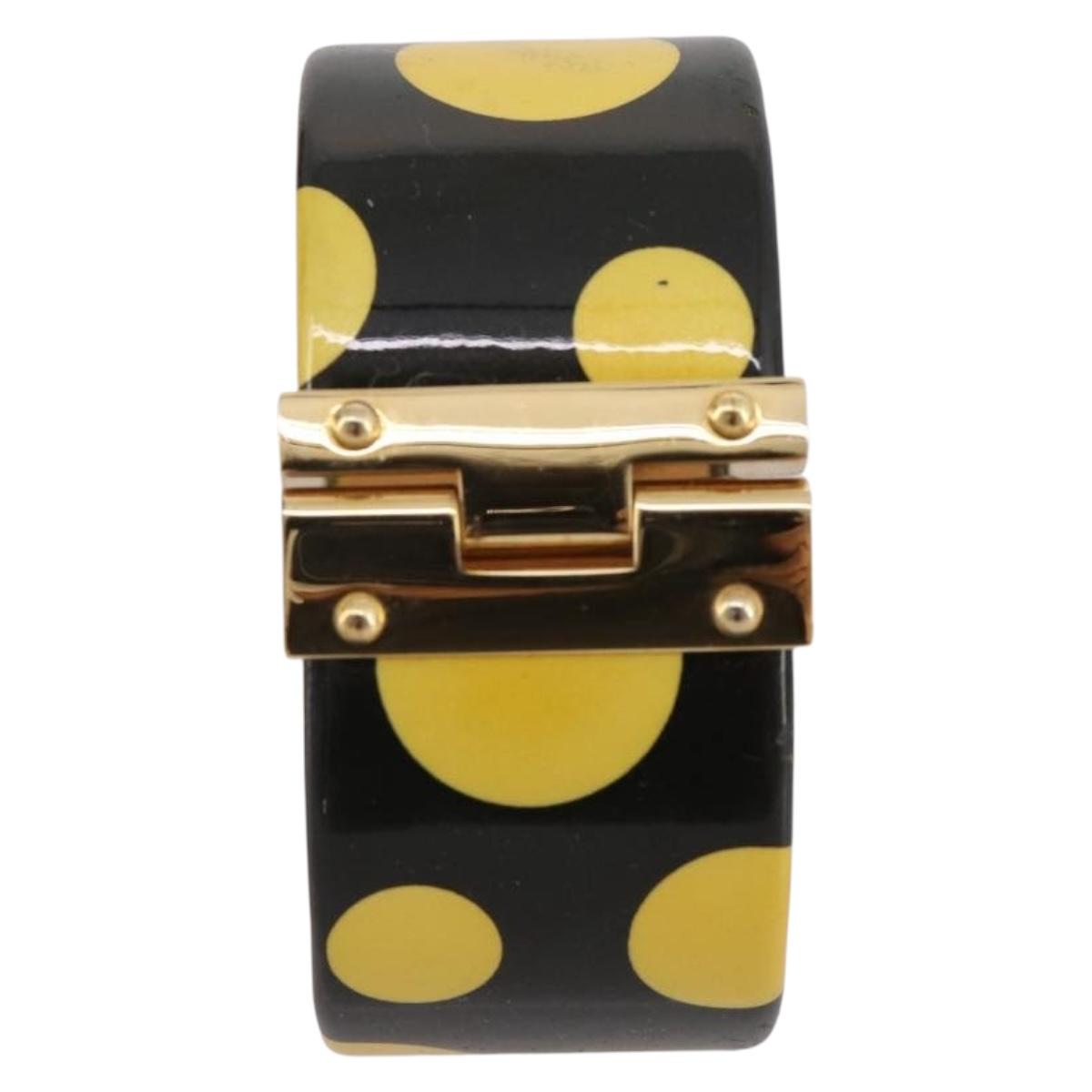 LOUIS VUITTON Vernis Infinity Dot Bracelet Yayoi Kusama Black LV Auth 204141V