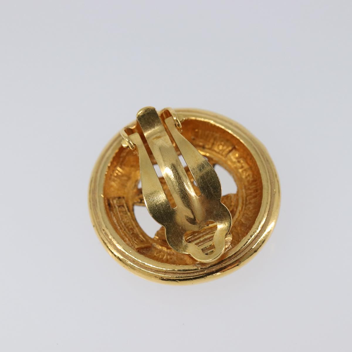CHANEL Earring Metal Gold Tone CC Auth 204143V