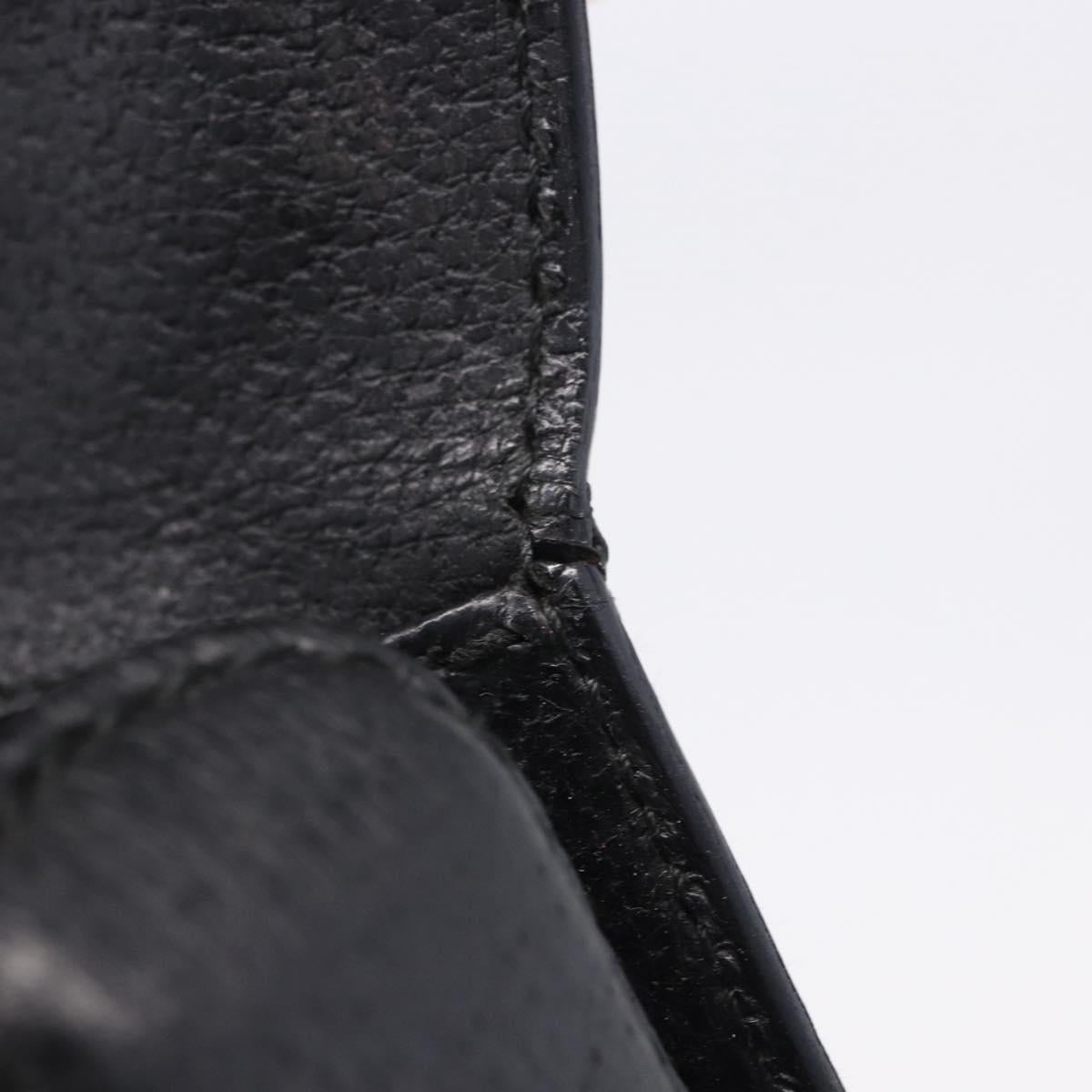 GUCCI Bamboo Hand Bag Leather Black Gold 000 2046 0188 Auth 204145V