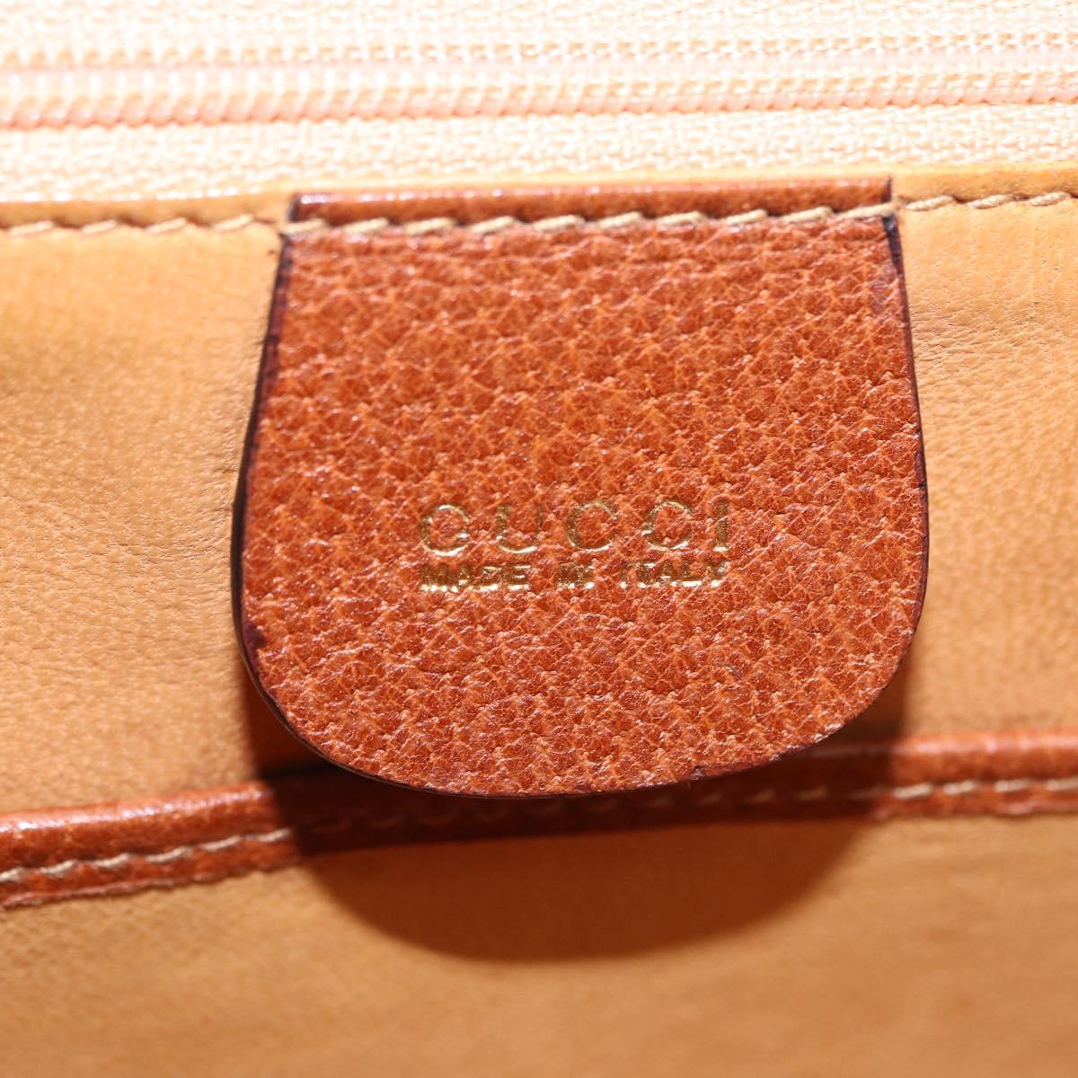 GUCCI Bamboo Hand Bag Leather Brown Gold 000 46 0188 Auth 204148V