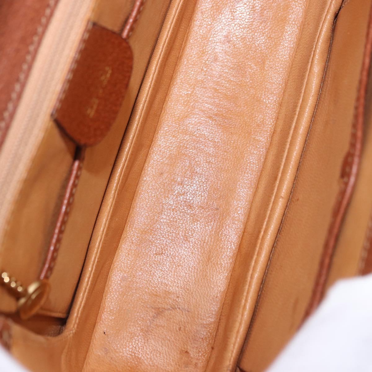 GUCCI Bamboo Hand Bag Leather Brown Gold 000 46 0188 Auth 204148V