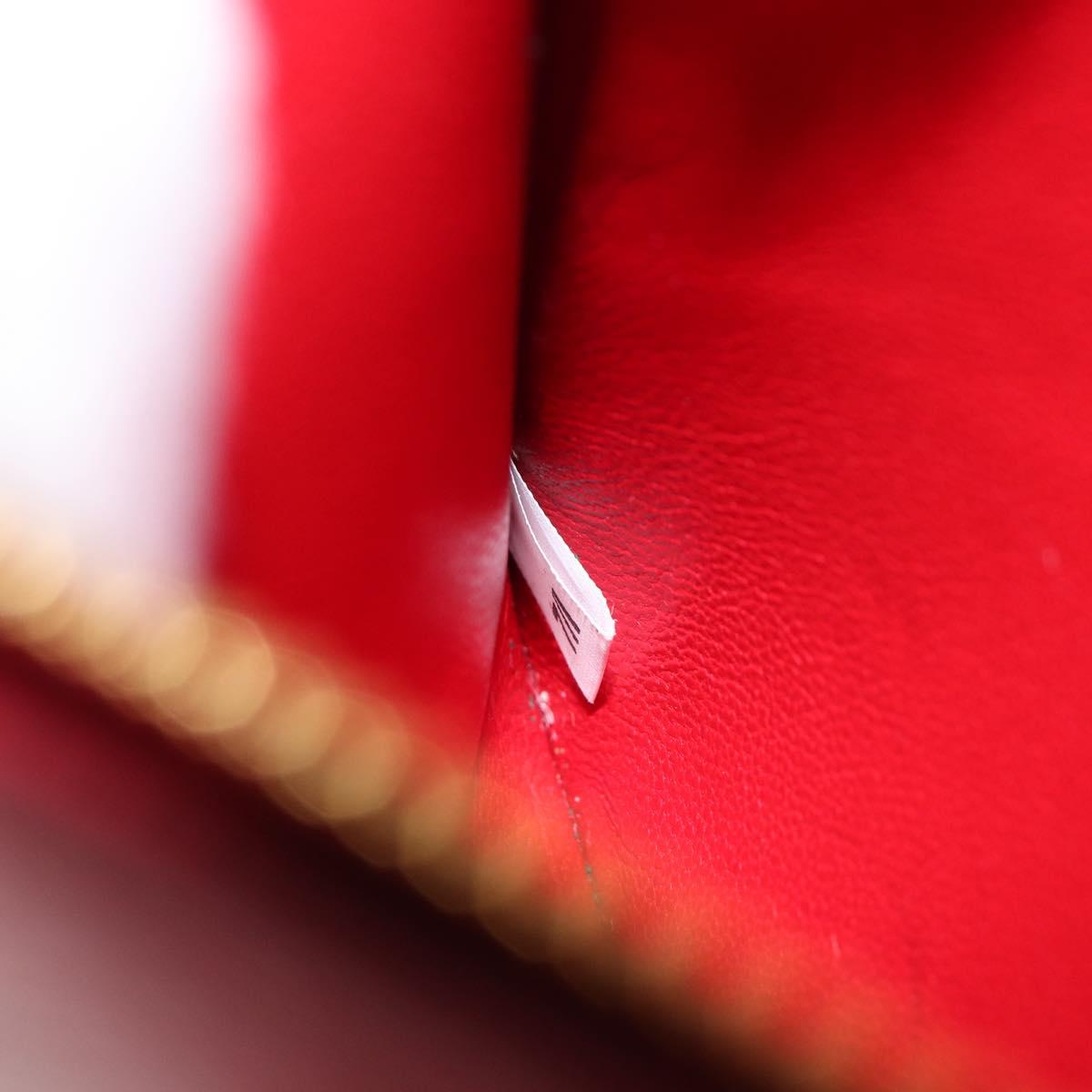 PRADA Chain Wallet Shoulder Bag Safiano leather Red Gold Auth 204149V