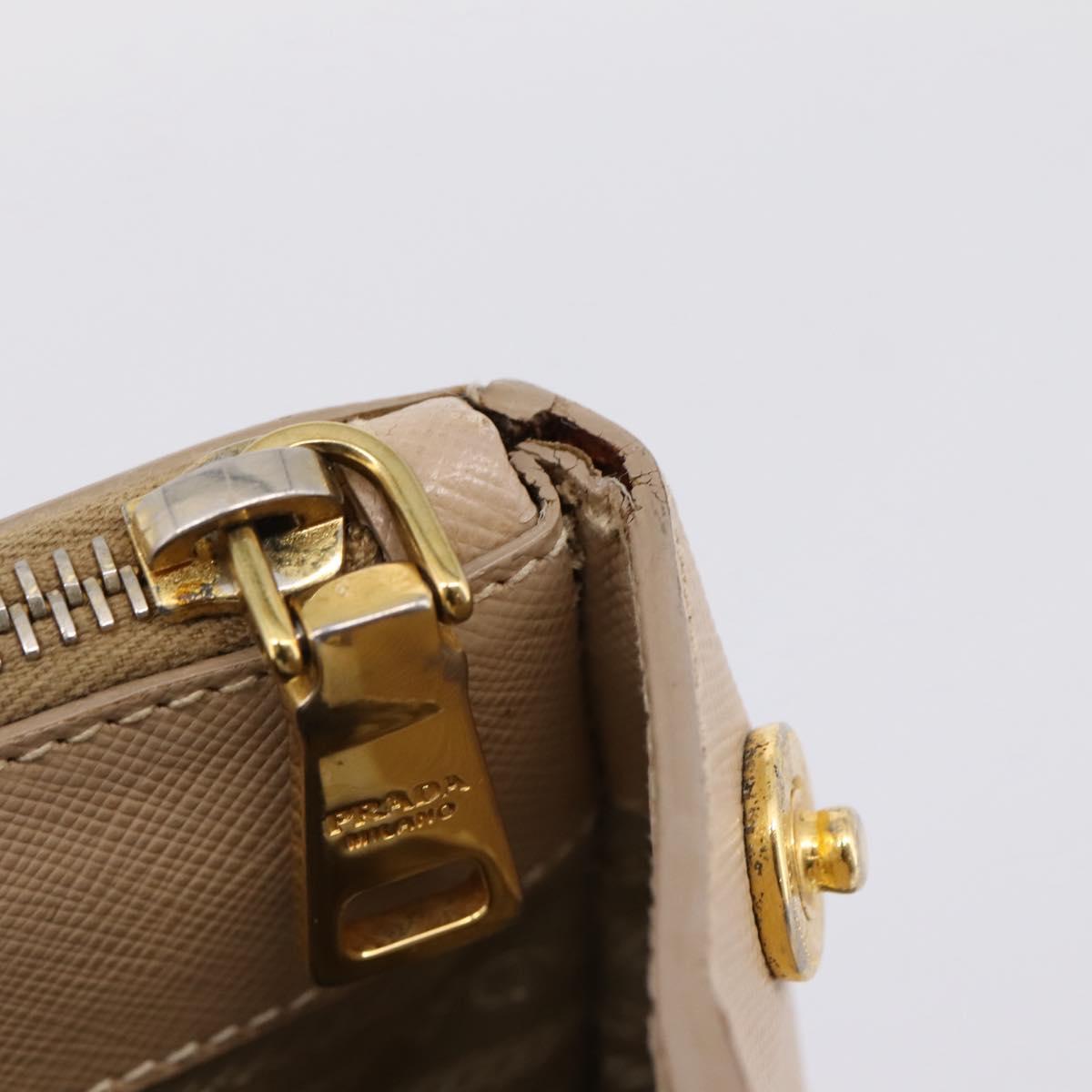 PRADA Galleria Hand Bag Saffiano 2way Beige Gold Auth 204152A