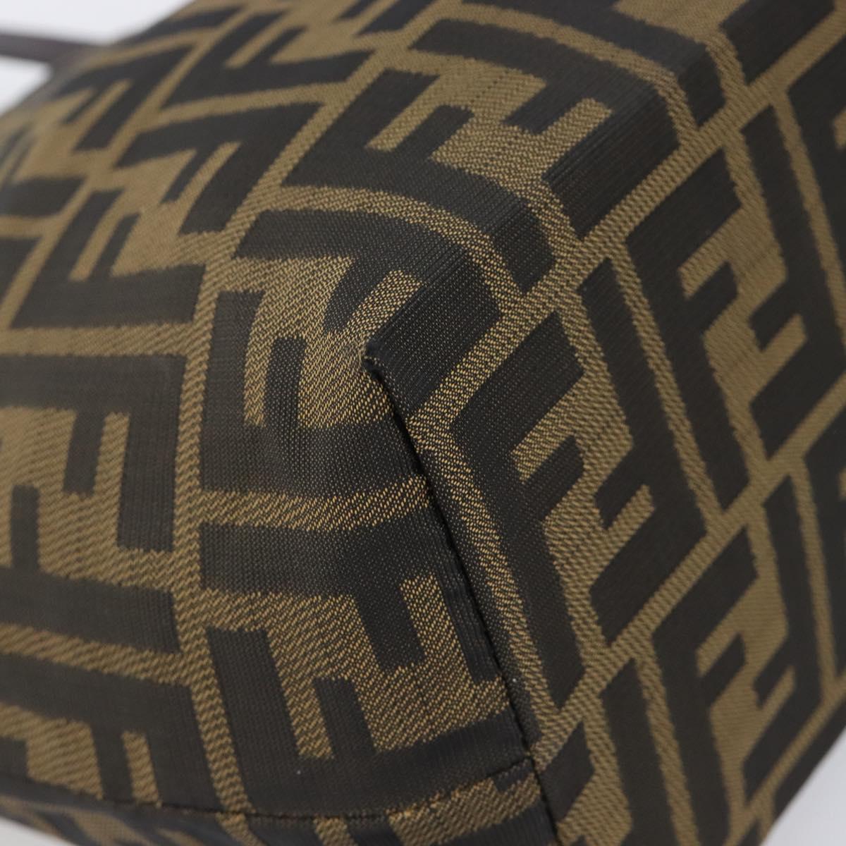 FENDI Zucca Canvas Hand Bag Black Brown Auth 204154