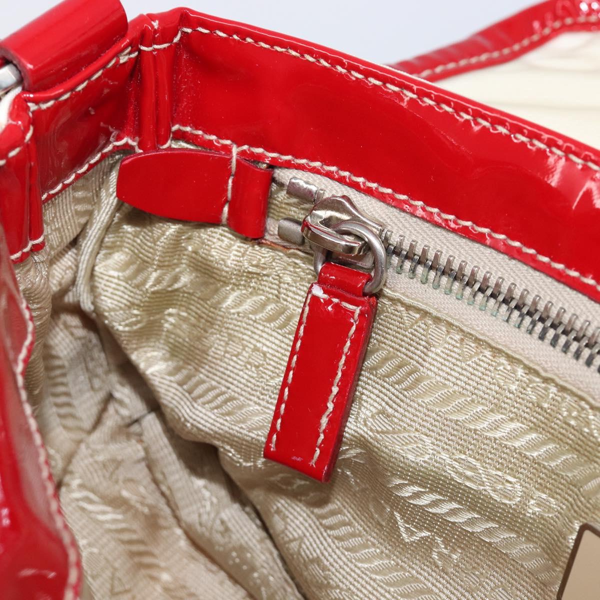 PRADA Shoulder Bag Nylon White Silver Auth 204157V