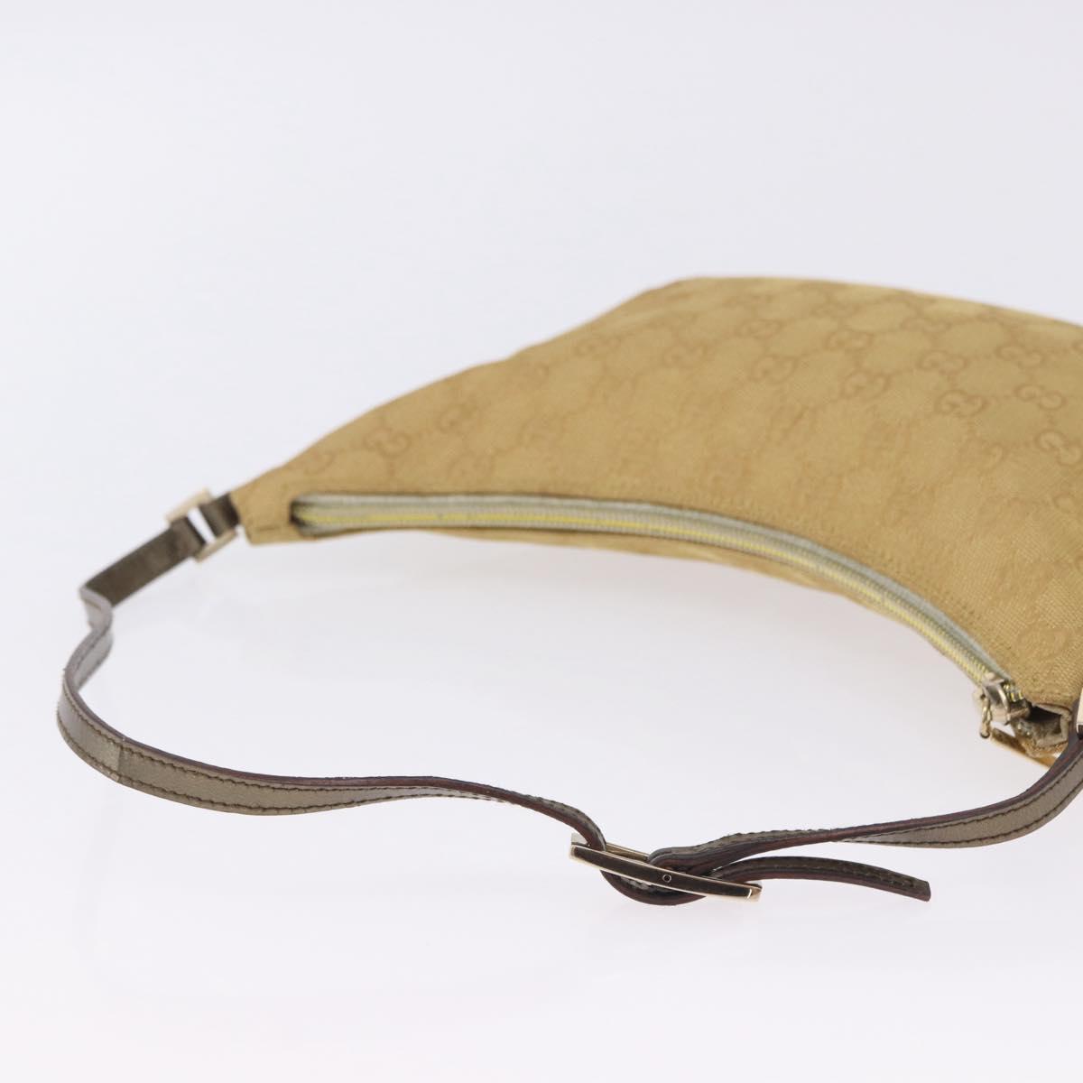 GUCCI GG Canvas Shoulder Bag Beige Gold 005 0813 Auth 204158