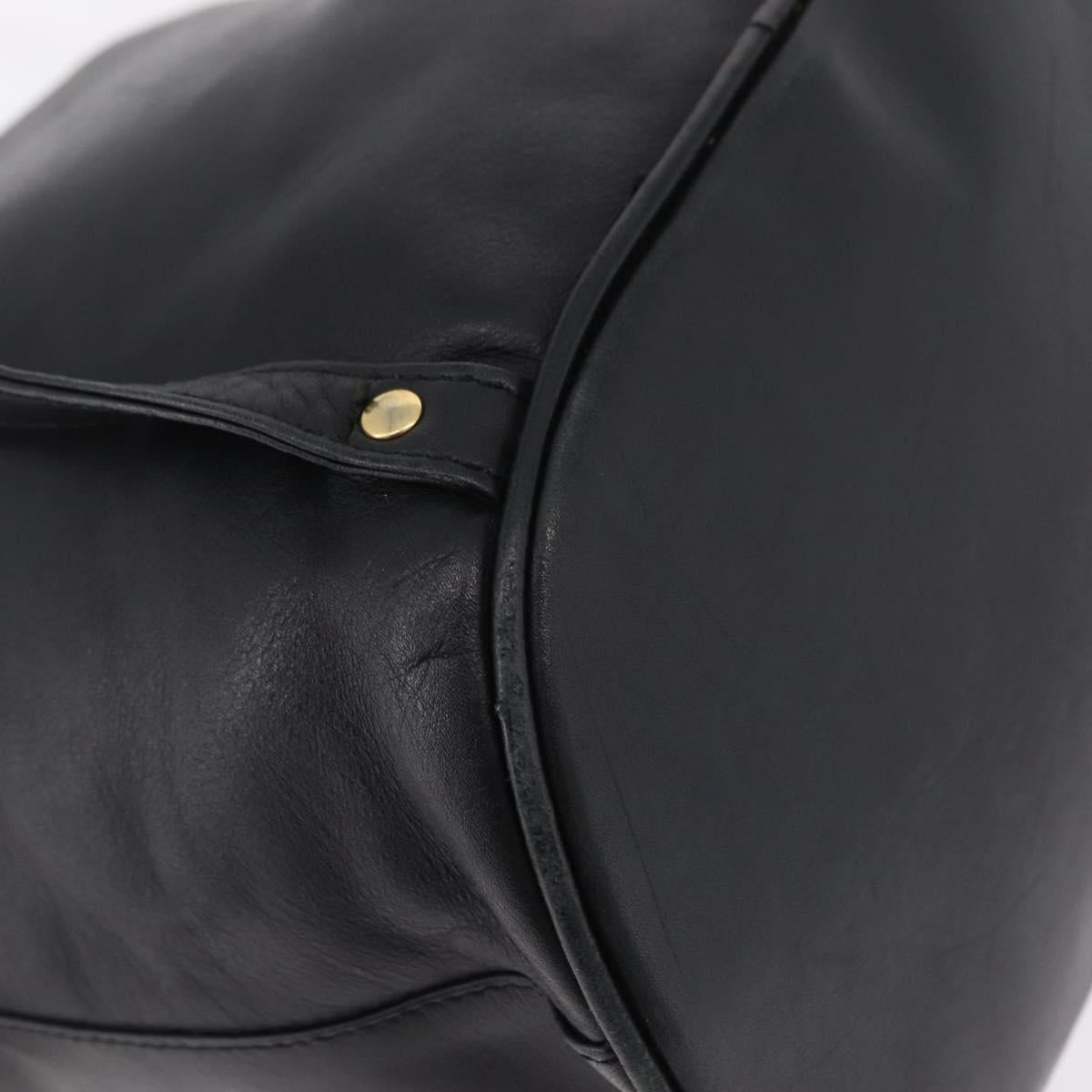 Christian Dior Backpack Leather Black Gold Auth 204161A
