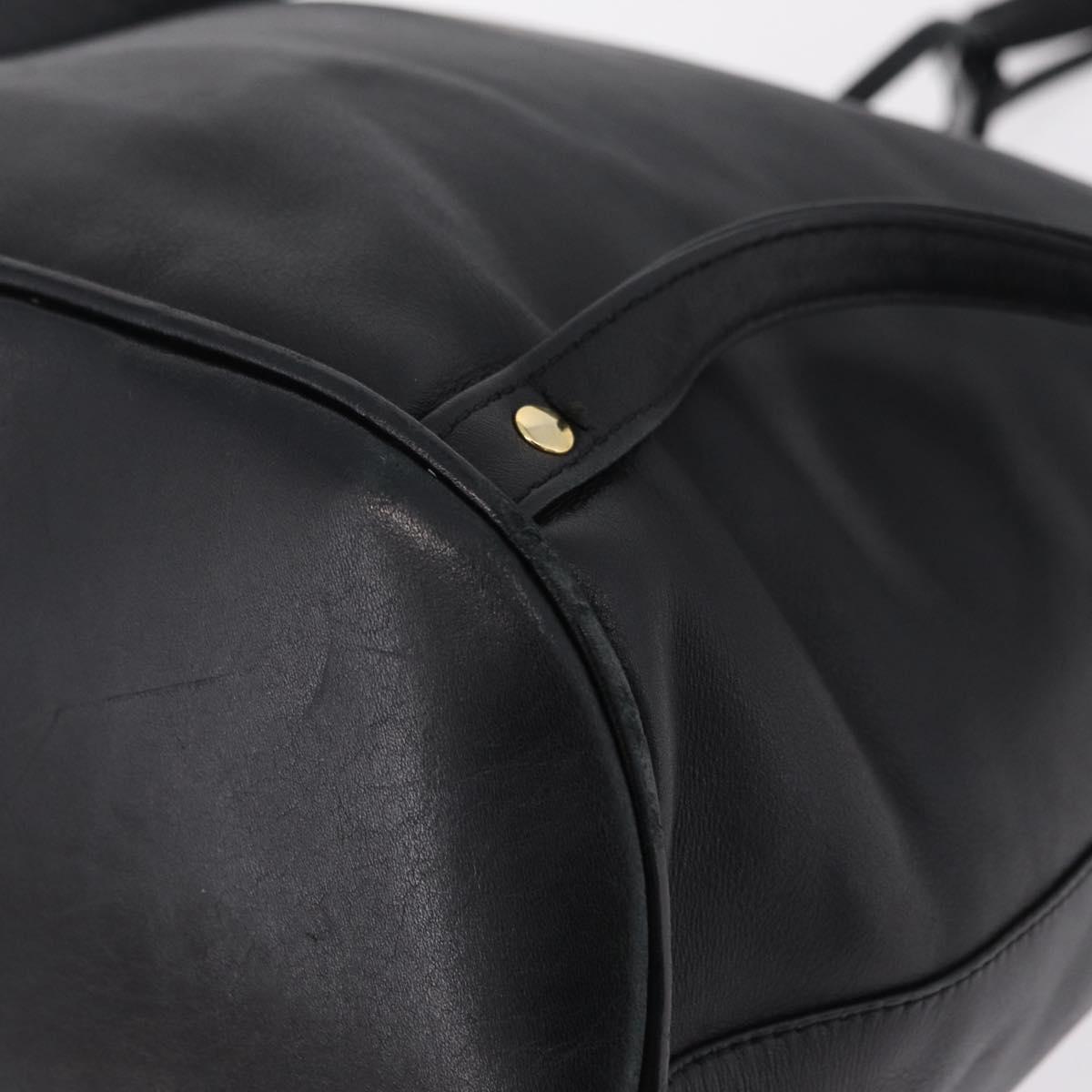 Christian Dior Backpack Leather Black Gold Auth 204161A