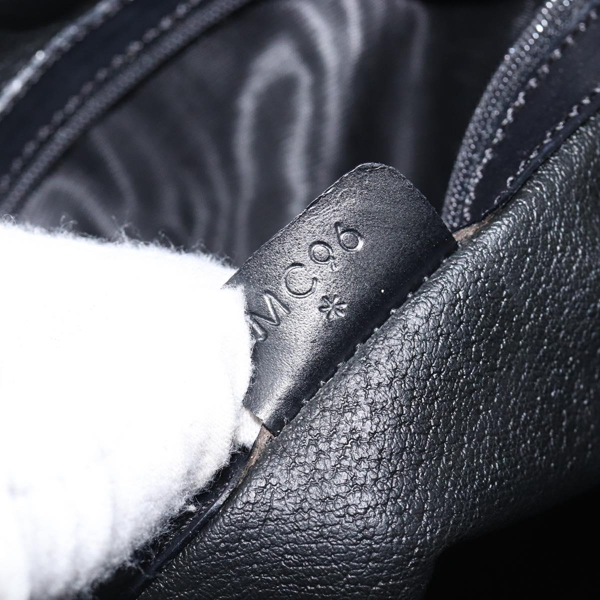 CELINE Macadam Canvas Hand Bag PVC Leather Black Gold Auth 204166V