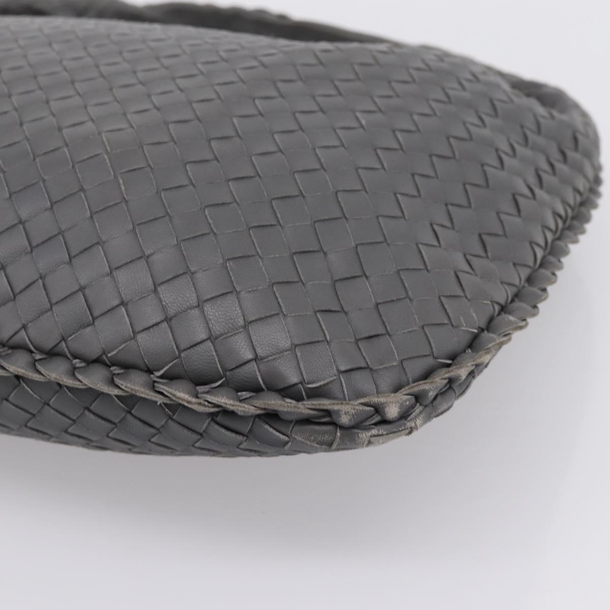 BOTTEGA VENETA INTRECCIATO Hobo Shoulder Bag Leather Gray Auth 204169V