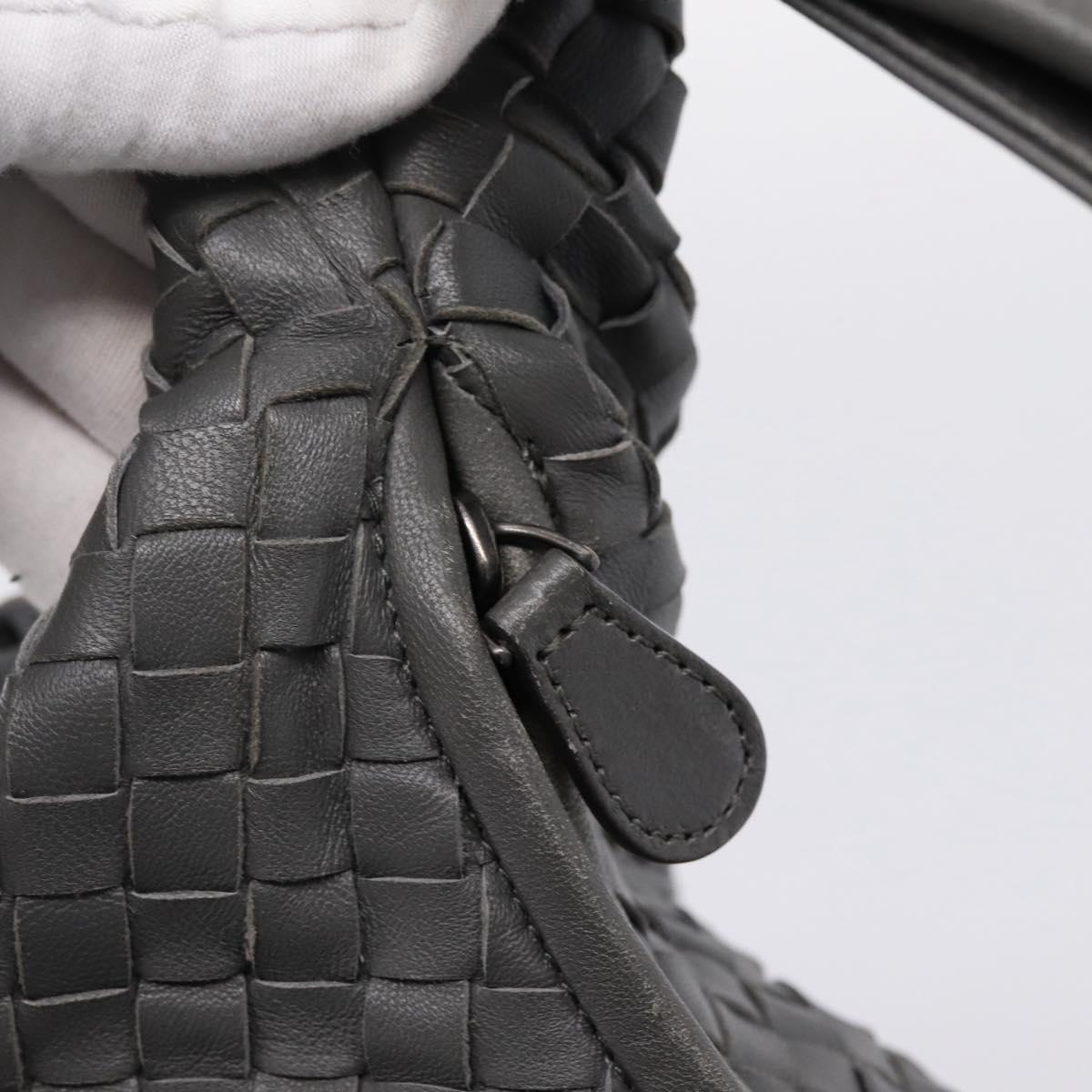 BOTTEGA VENETA INTRECCIATO Hobo Shoulder Bag Leather Gray Auth 204169V