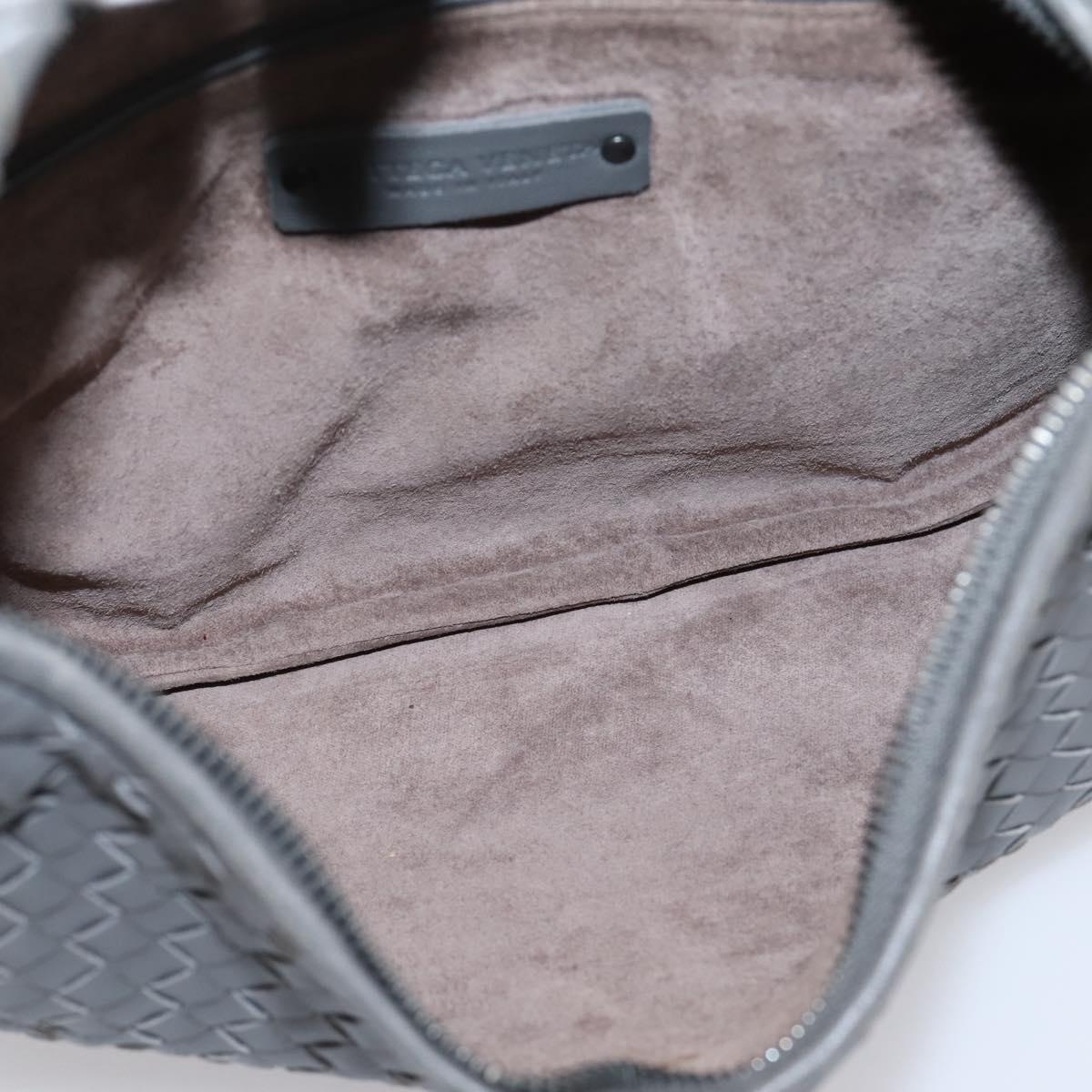 BOTTEGA VENETA INTRECCIATO Hobo Shoulder Bag Leather Gray Auth 204169V