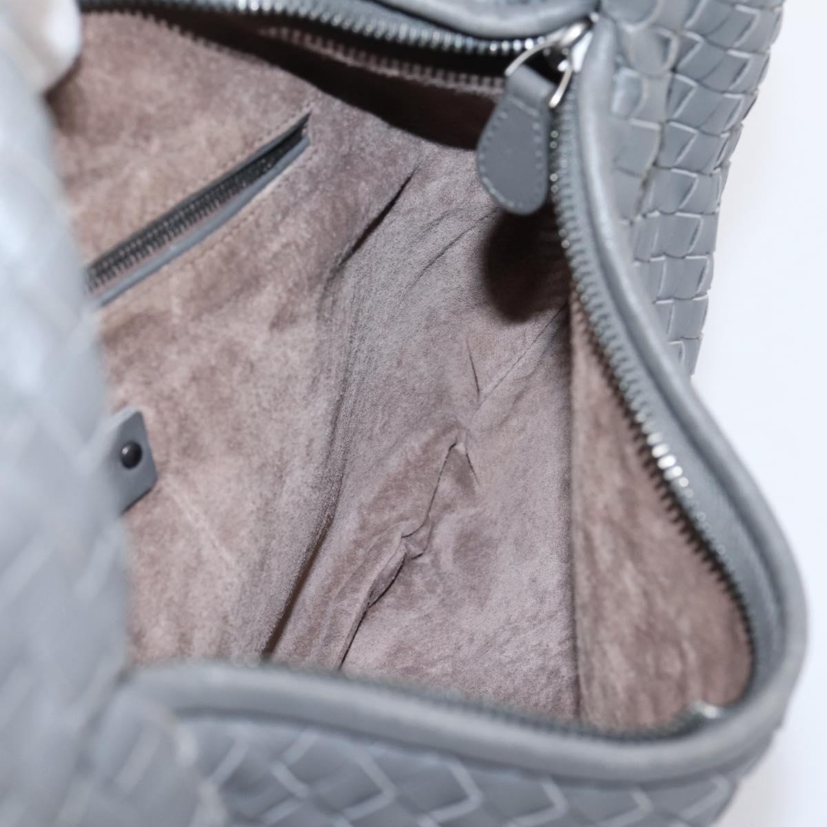 BOTTEGA VENETA INTRECCIATO Hobo Shoulder Bag Leather Gray Auth 204169V