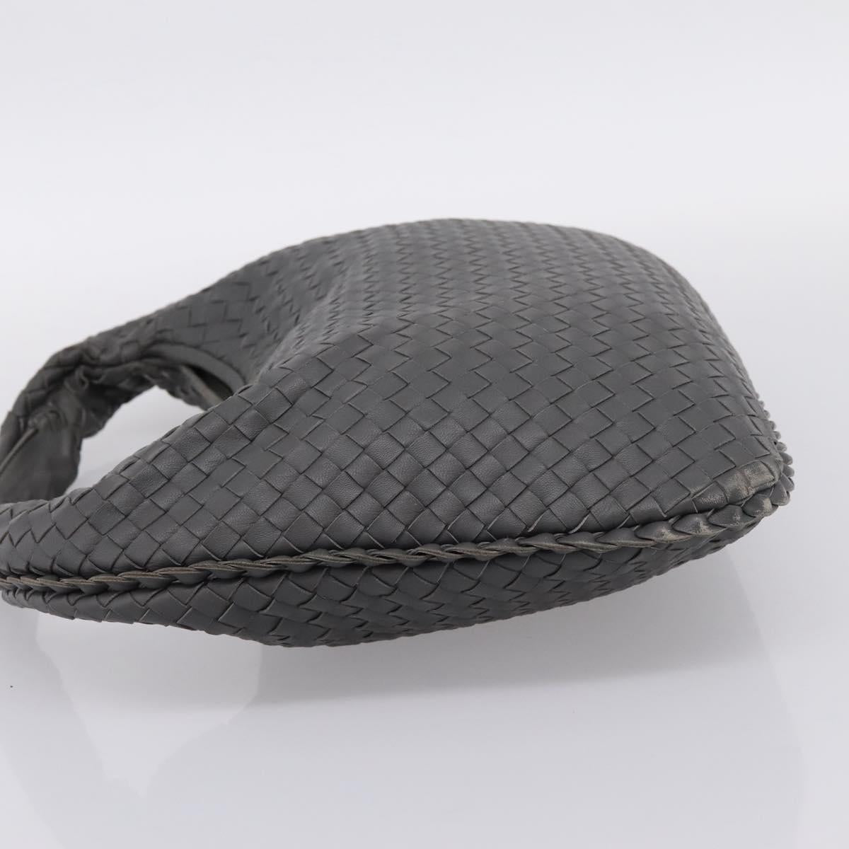 BOTTEGA VENETA INTRECCIATO Hobo Shoulder Bag Leather Gray Auth 204169V
