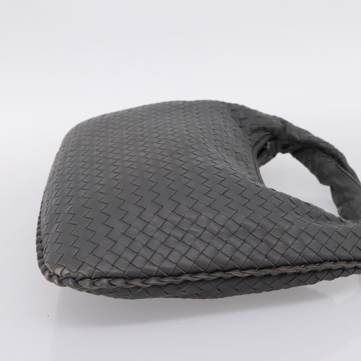 BOTTEGA VENETA INTRECCIATO Hobo Shoulder Bag Leather Gray Auth 204169V