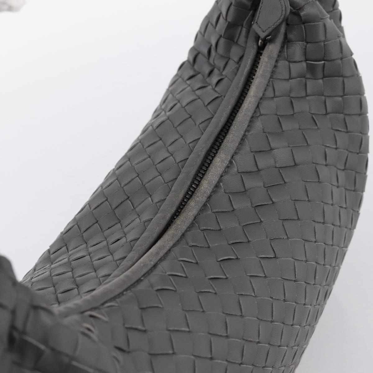 BOTTEGA VENETA INTRECCIATO Hobo Shoulder Bag Leather Gray Auth 204169V