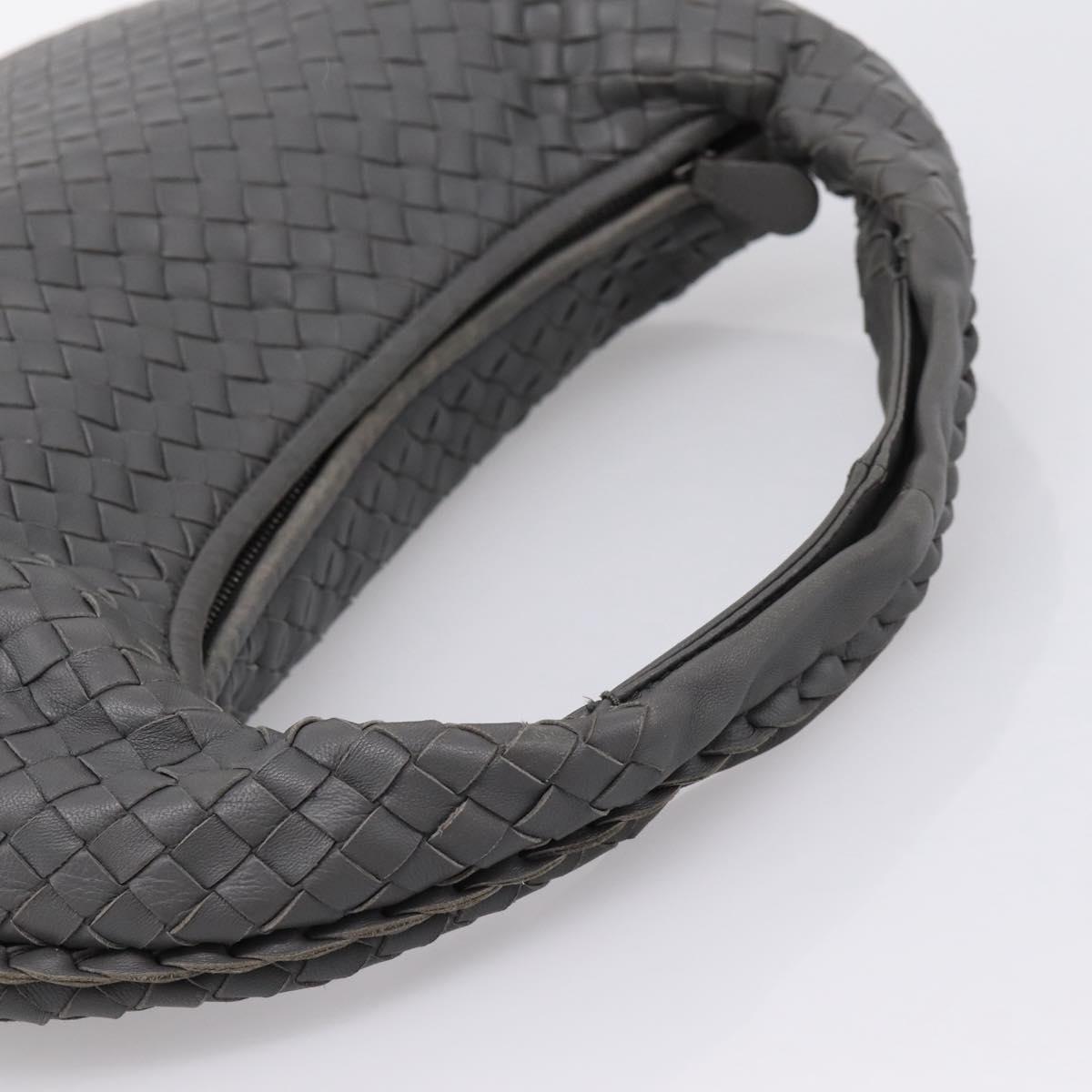 BOTTEGA VENETA INTRECCIATO Hobo Shoulder Bag Leather Gray Auth 204169V