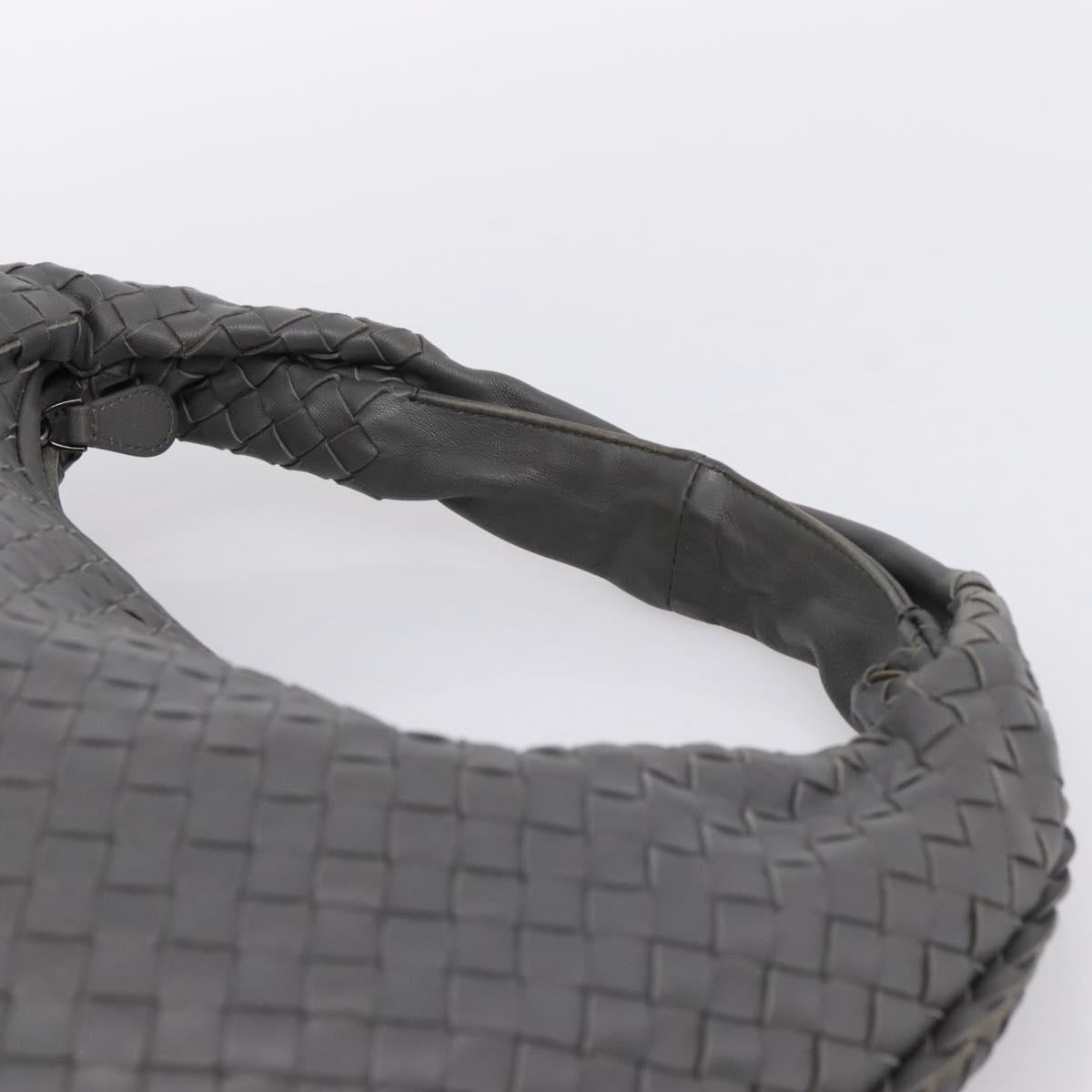 BOTTEGA VENETA INTRECCIATO Hobo Shoulder Bag Leather Gray Auth 204169V