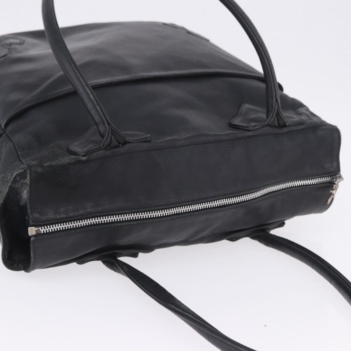 Chrome Hearts Tote Bag Leather Black Auth 204170V