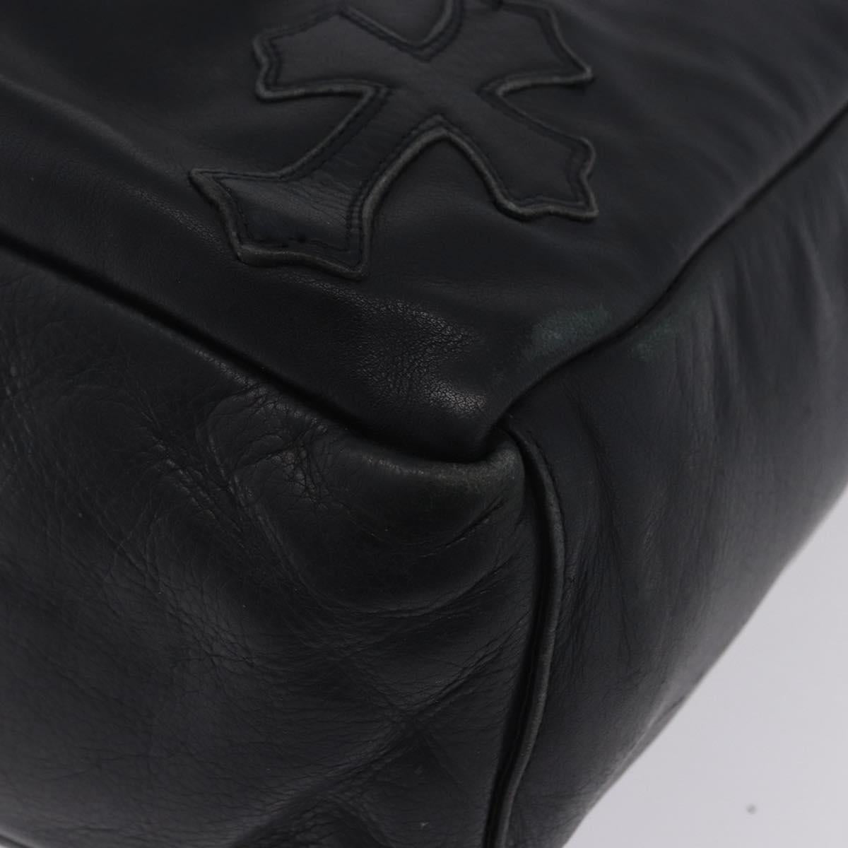Chrome Hearts Tote Bag Leather Black Auth 204170V