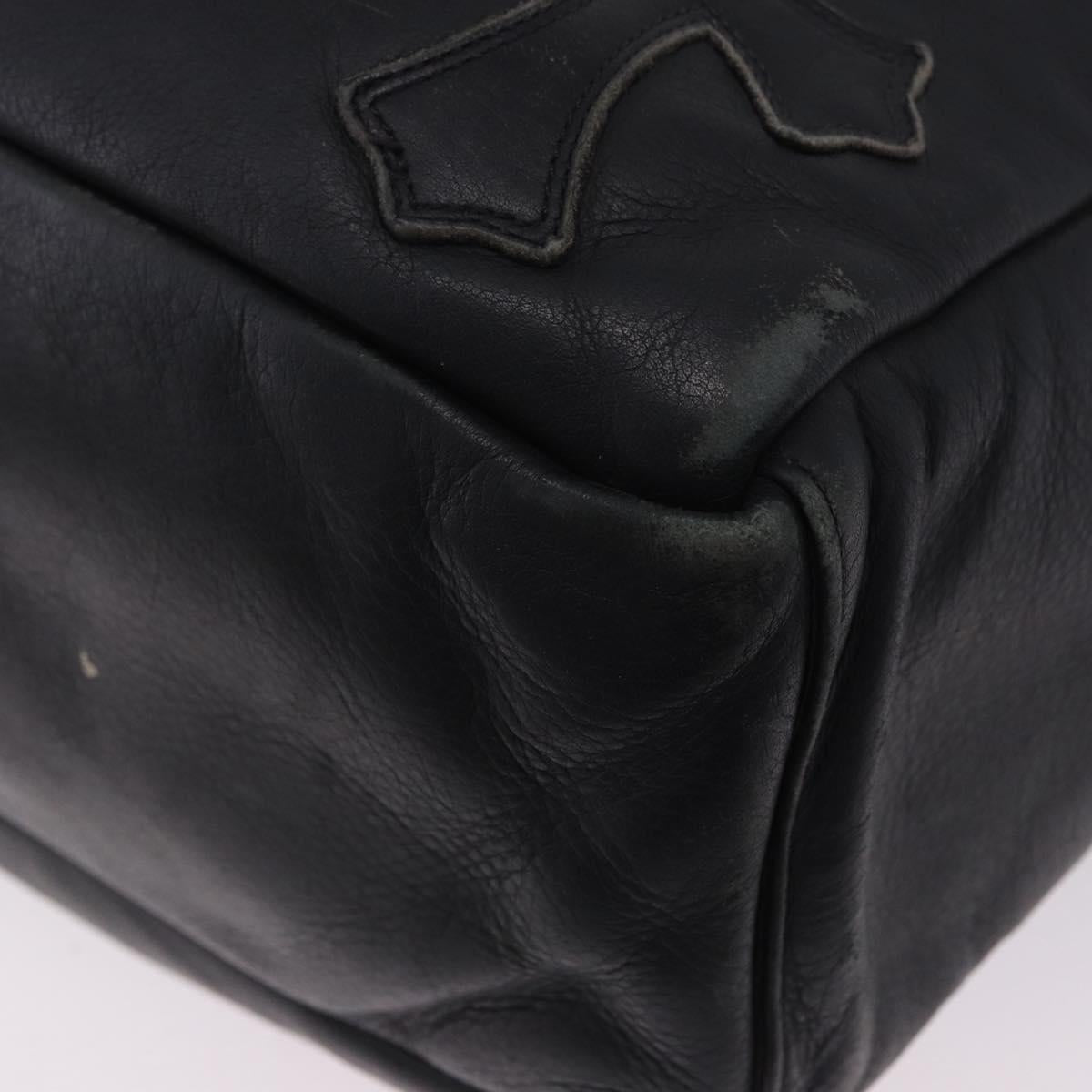 Chrome Hearts Tote Bag Leather Black Auth 204170V