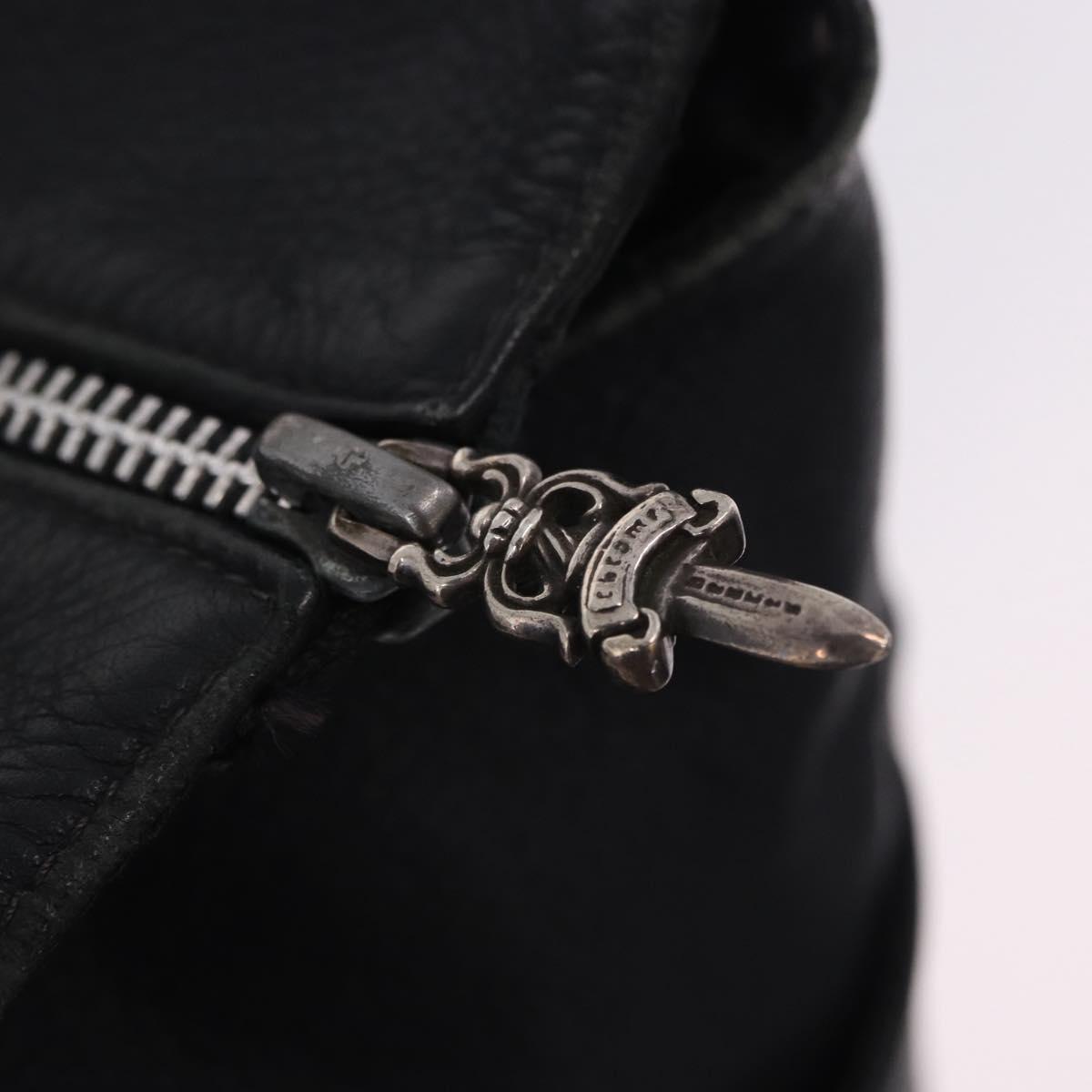 Chrome Hearts Tote Bag Leather Black Auth 204170V