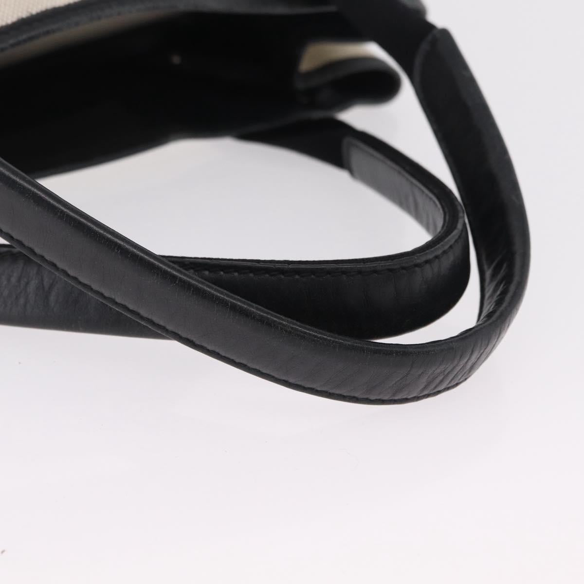 BALENCIAGA Navy Cabas S Hand Bag Canvas White Black 339933 Auth 204200
