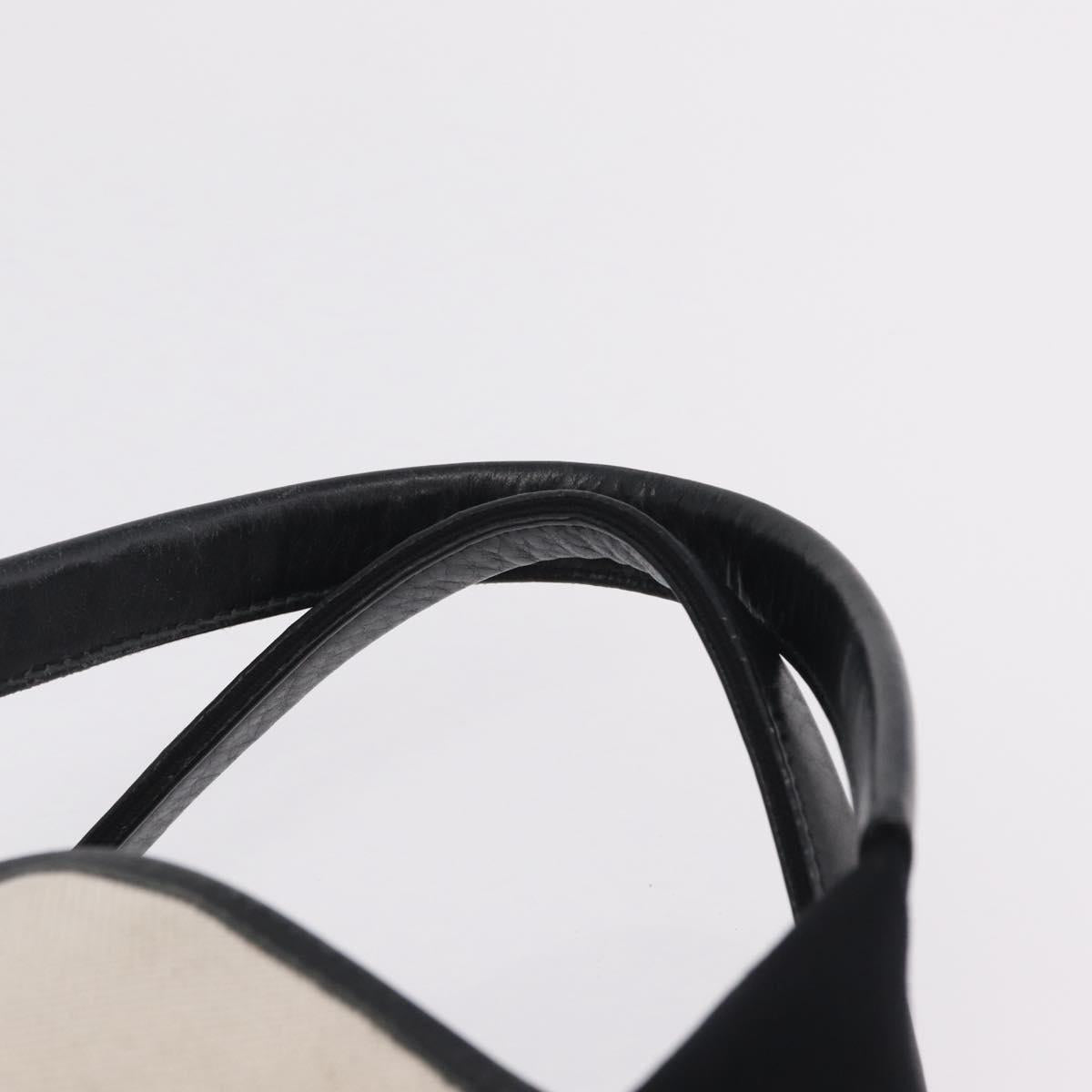 BALENCIAGA Navy Cabas S Hand Bag Canvas White Black 339933 Auth 204200