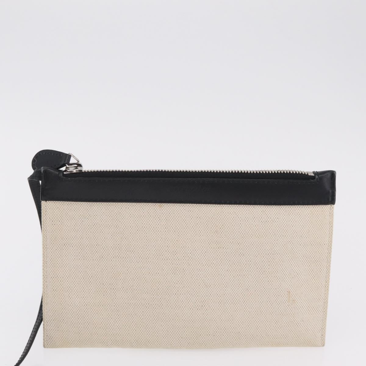BALENCIAGA Navy Cabas S Hand Bag Canvas White Black 339933 Auth 204200