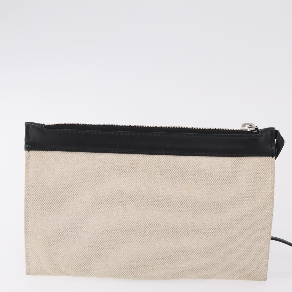 BALENCIAGA Navy Cabas S Hand Bag Canvas White Black 339933 Auth 204200