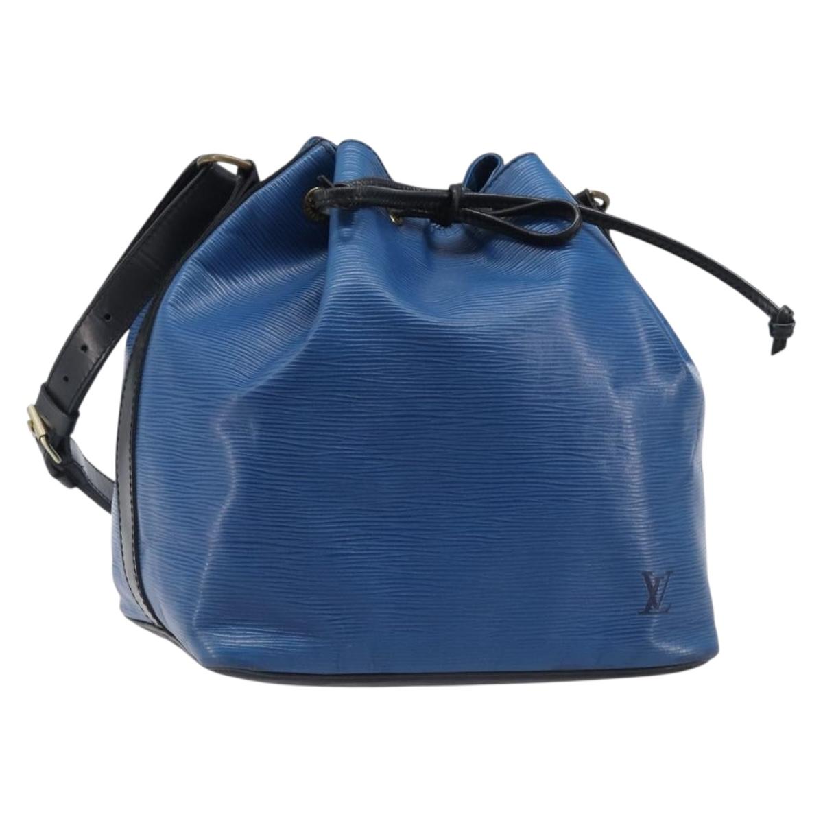 LOUIS VUITTON Epi Petit Noe Bag By Color Black Blue M44152 LV Auth 204203A