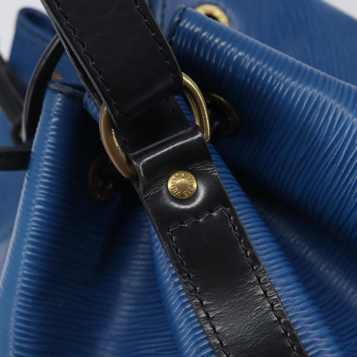 LOUIS VUITTON Epi Petit Noe Bag By Color Black Blue M44152 LV Auth 204203A