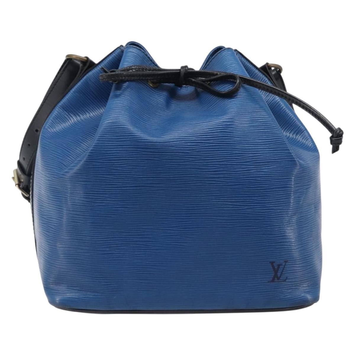 LOUIS VUITTON Epi Petit Noe Bag By Color Black Blue M44152 LV Auth 204203A