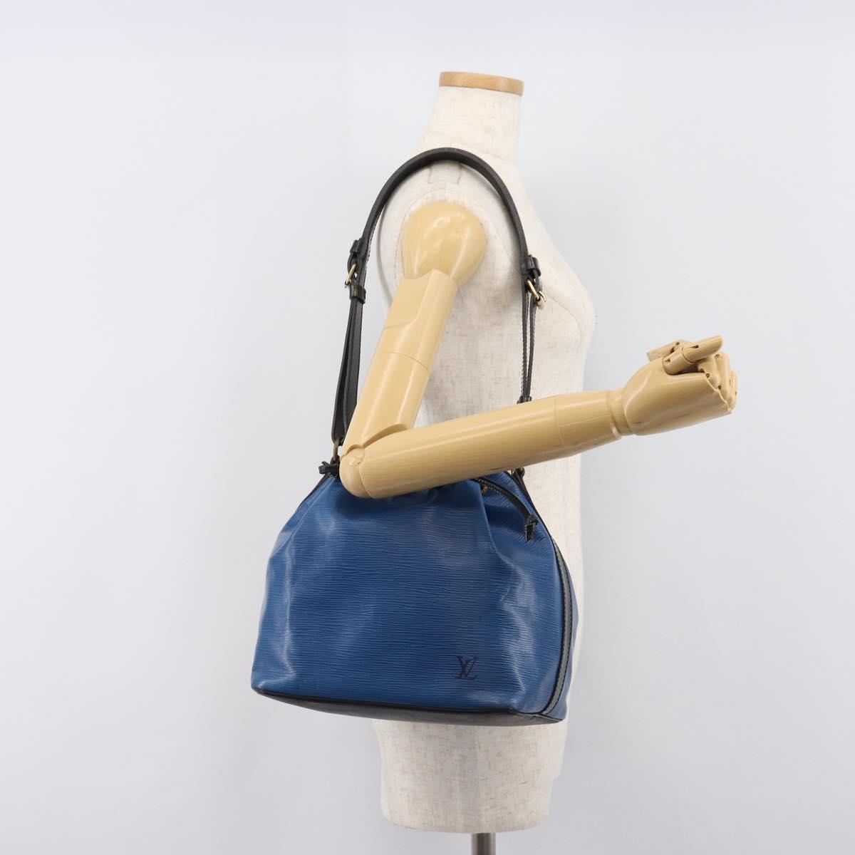LOUIS VUITTON Epi Petit Noe Bag By Color Black Blue M44152 LV Auth 204203A