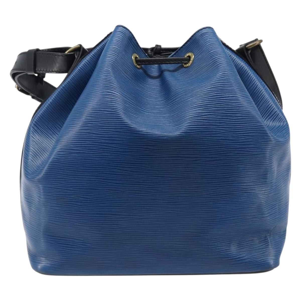 LOUIS VUITTON Epi Petit Noe Bag By Color Black Blue M44152 LV Auth 204203A