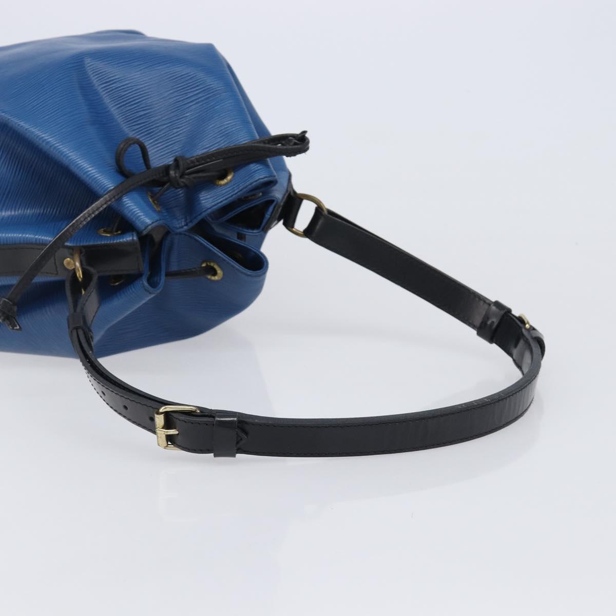 LOUIS VUITTON Epi Petit Noe Bag By Color Black Blue M44152 LV Auth 204203A