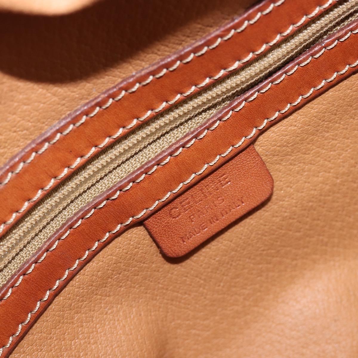 CELINE Macadam Canvas Hand Bag PVC Leather Brown Gold Auth 204209