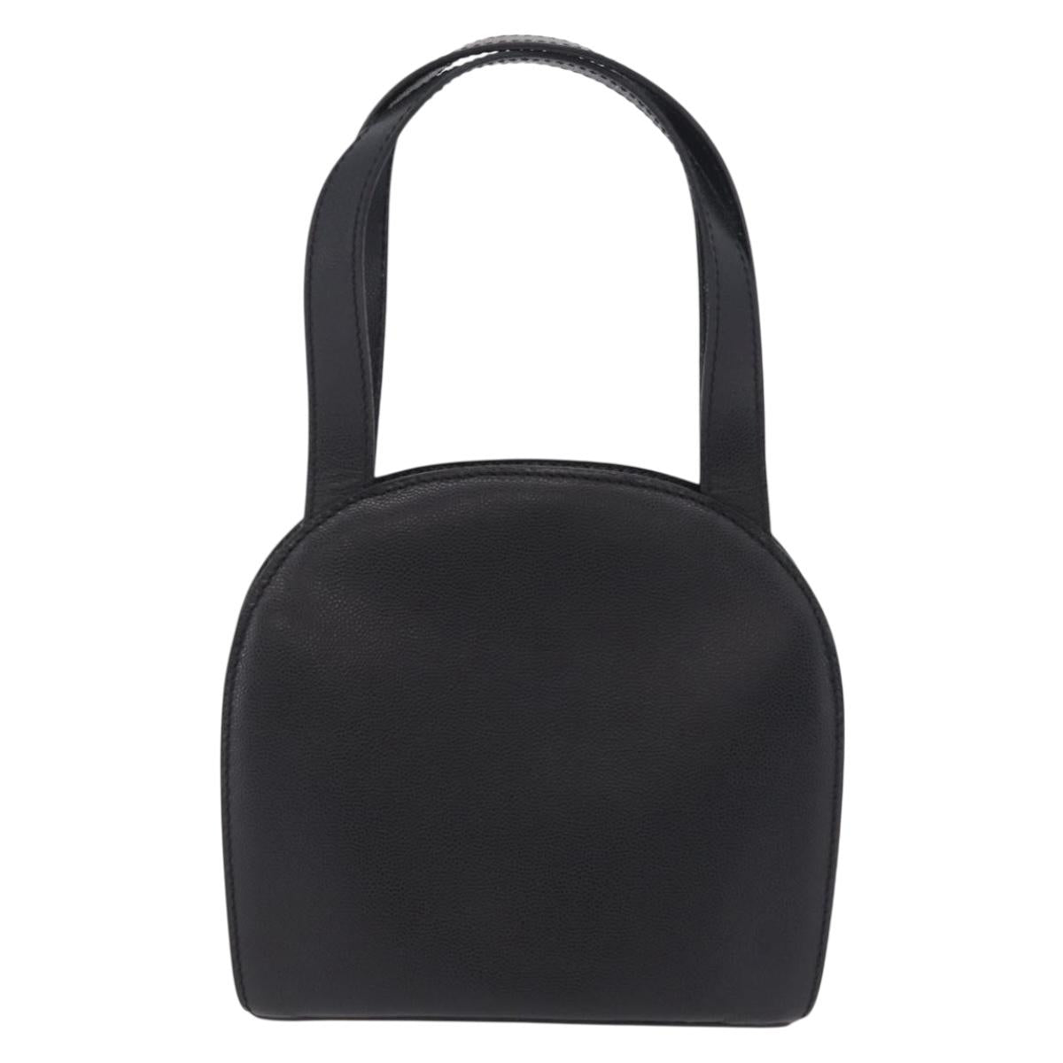 CELINE Hand Bag Leather Black Gold Auth 204213A