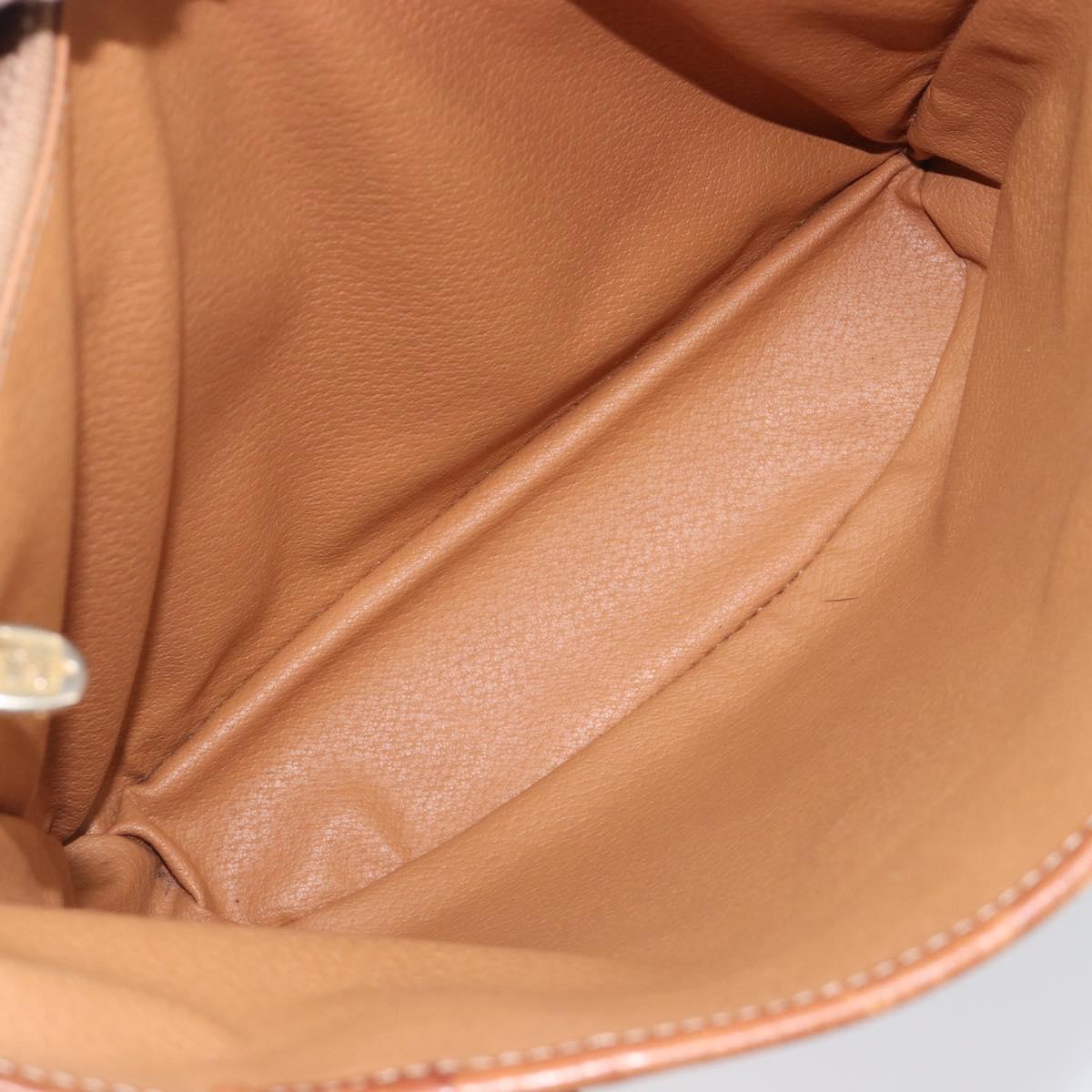 CELINE Macadam Canvas Tote Bag PVC Leather Brown Gold Auth 204214