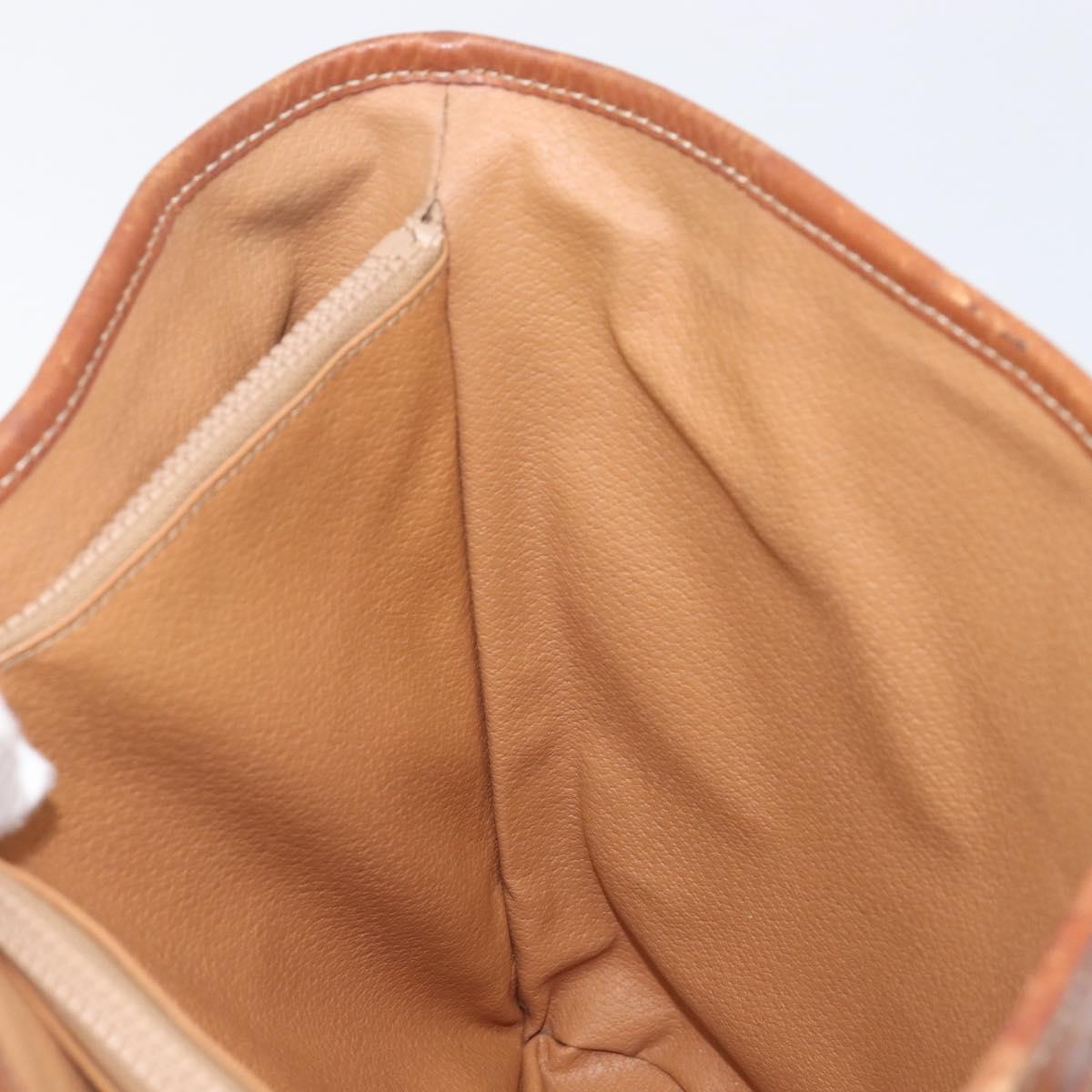 CELINE Macadam Canvas Tote Bag PVC Leather Brown Gold Auth 204214