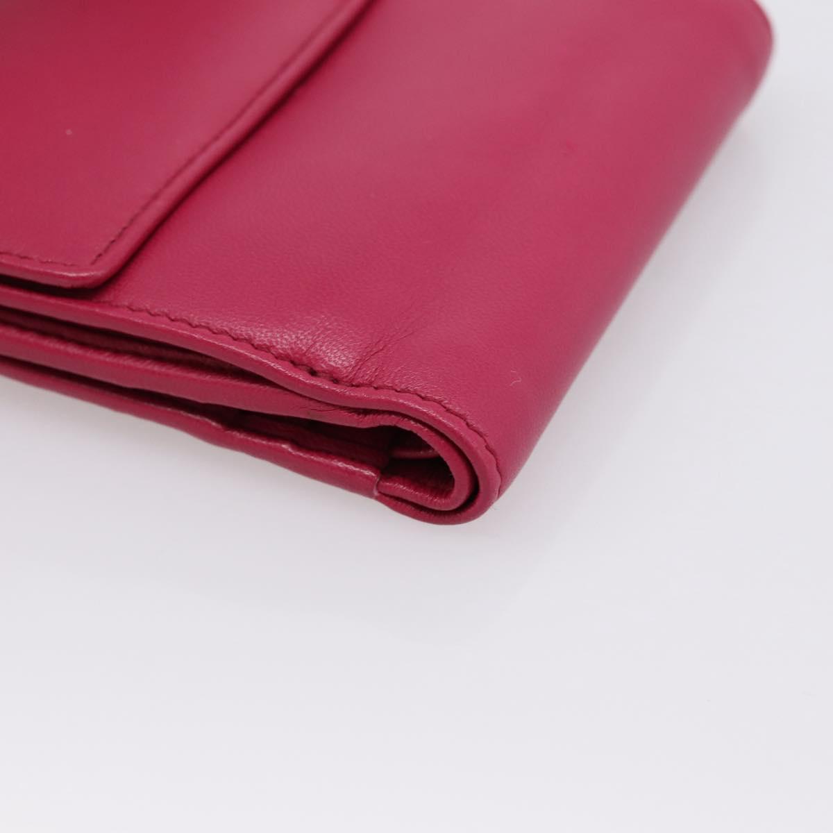 LOEWE Bifold Wallet Leather Pink Gold Auth 204222A