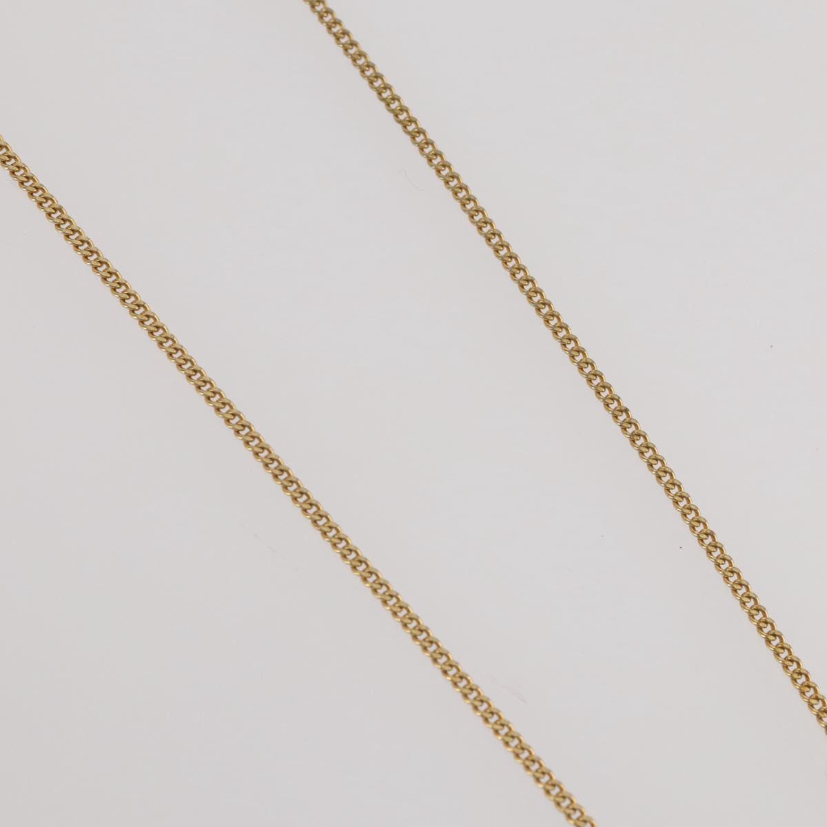 Christian Dior Rhinestone Necklace metal Gold Tone Auth 204224