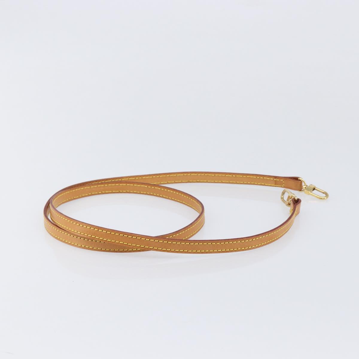 LOUIS VUITTON Nume leather Shoulder Strap Leather 44.9"" Beige LV Auth 204230A