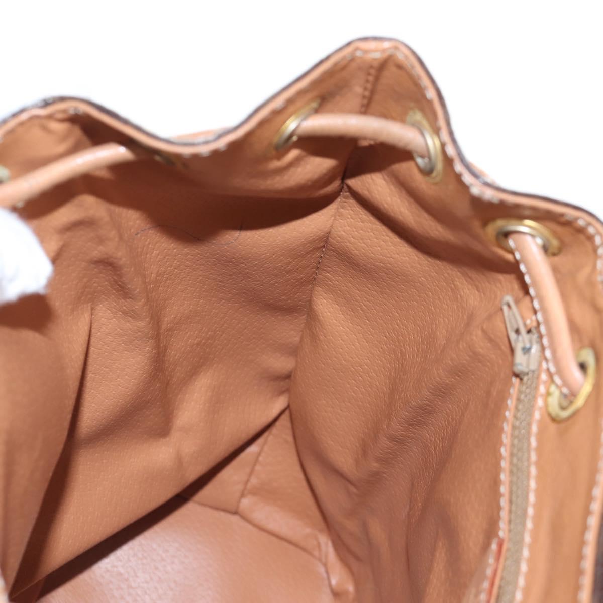 CELINE Macadam Canvas Backpack PVC Leather Brown Gold Auth 204235