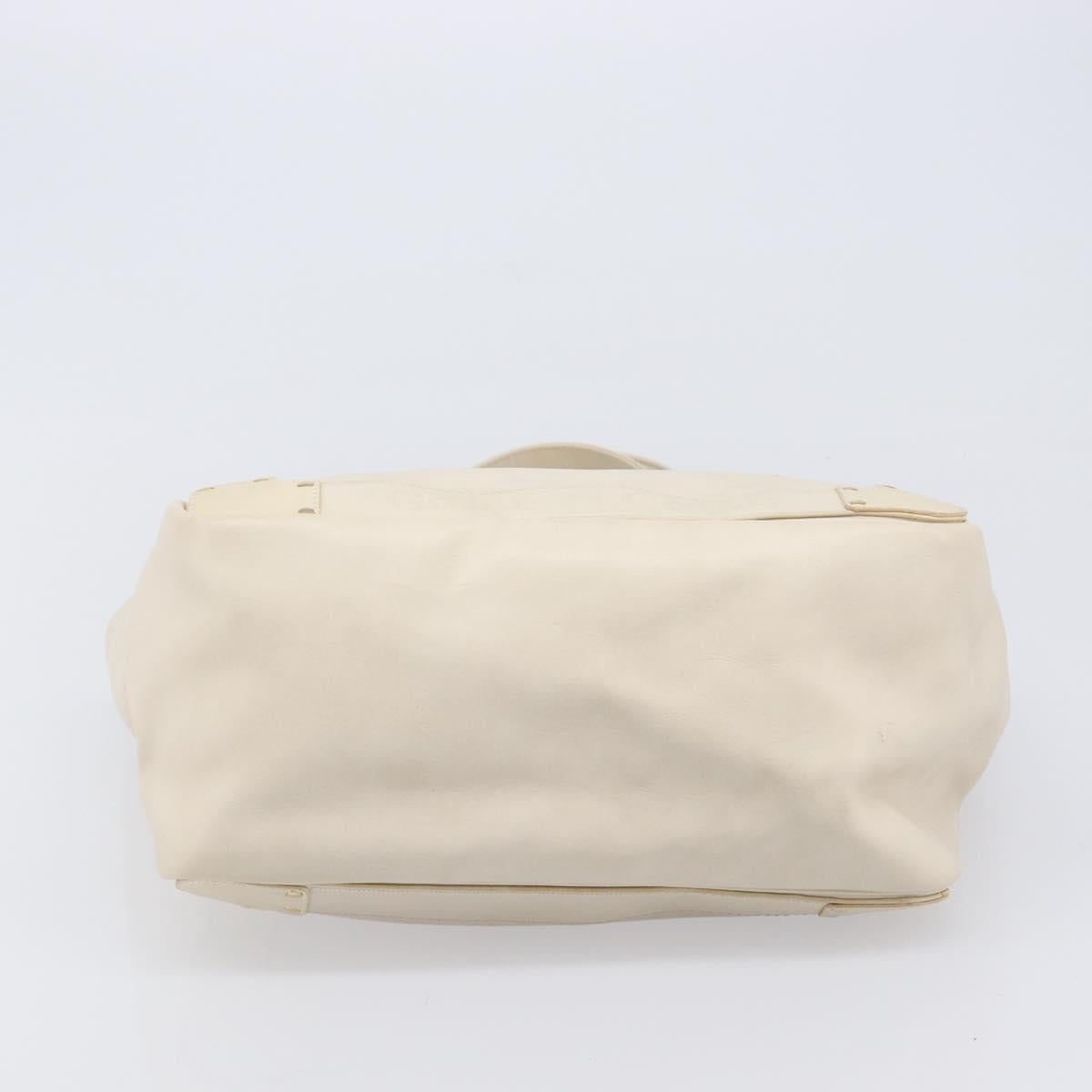 Chloe Eden Small Tote Bag Leather White Gold Auth 204236