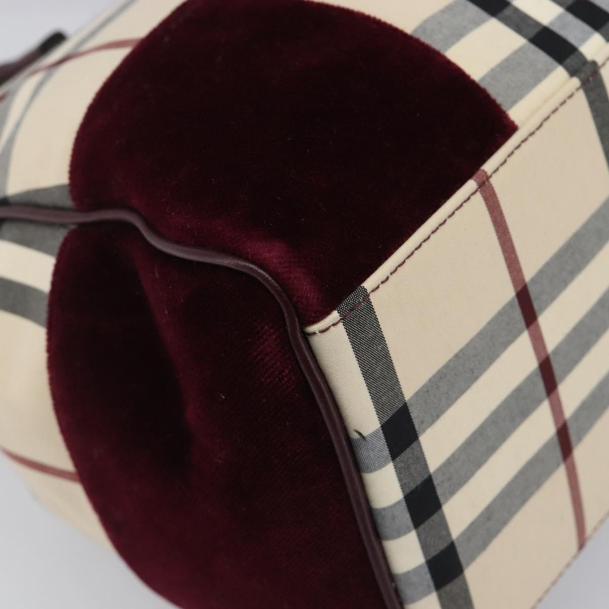 BURBERRY Nova Check Hand Bag Canvas Beige Auth 204239A